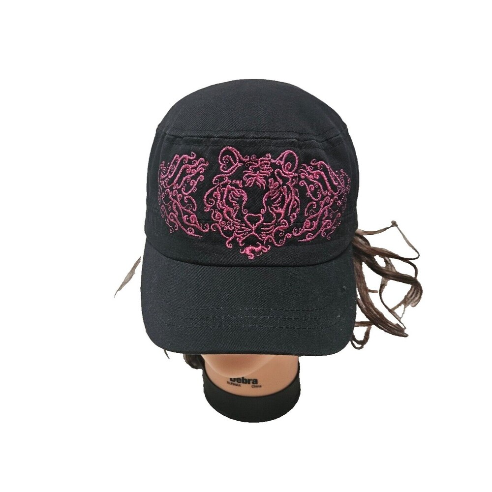 Kid Tees Chicago Blackhawks Adjustable Hat Pink Logo On Black Hat
